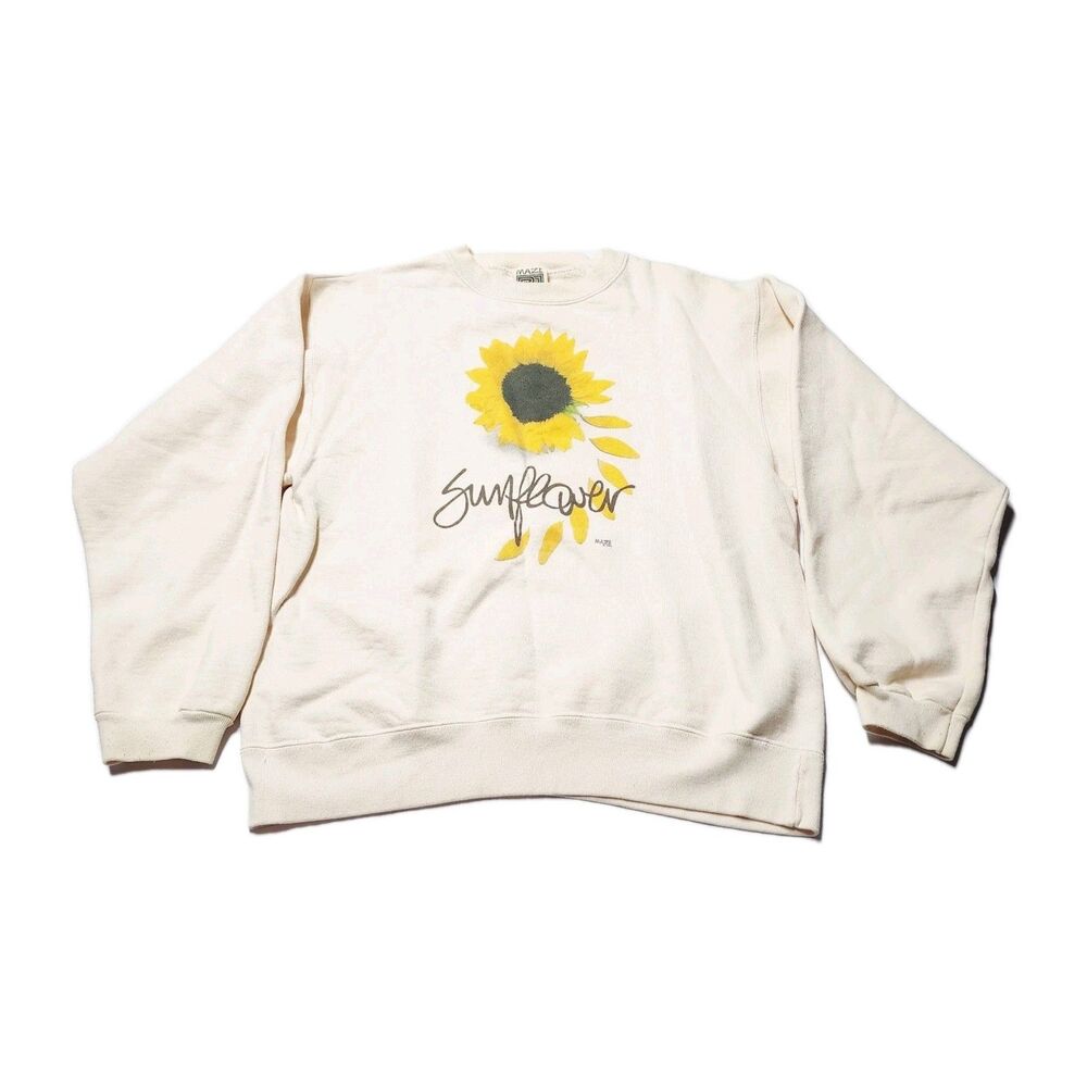 VTG MAZE 1994 Sunflower Sweatshirt USA Made Adult Large Pullover 90s EUC Granny